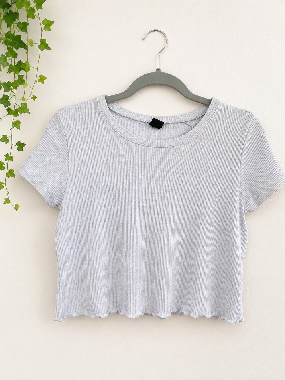 Wild Fable Gray Short Sleeve Crop Top XL
